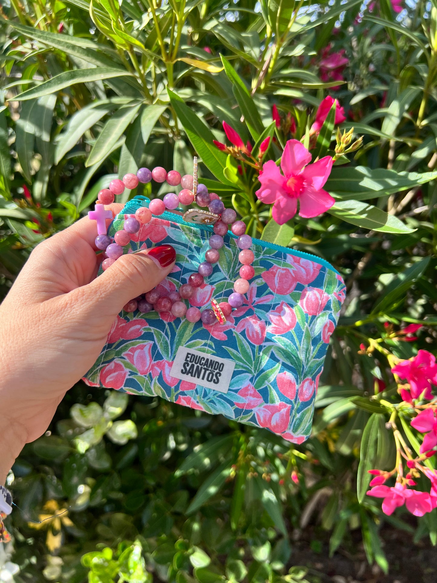 Rosarios de Porcelana con Bolsita * Rosa Mística *