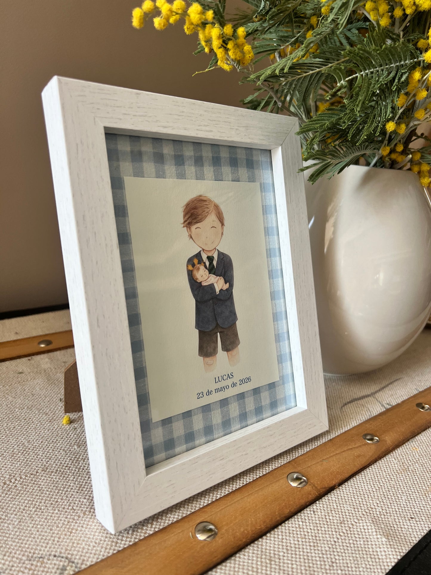 Cuadro "Niño Primera Comunión” personalizado - Azul