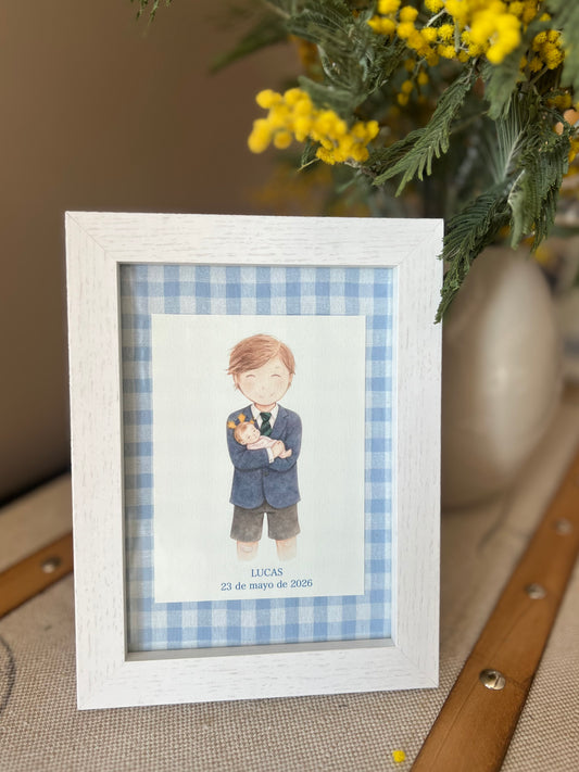 Cuadro "Niño Primera Comunión” personalizado - Azul