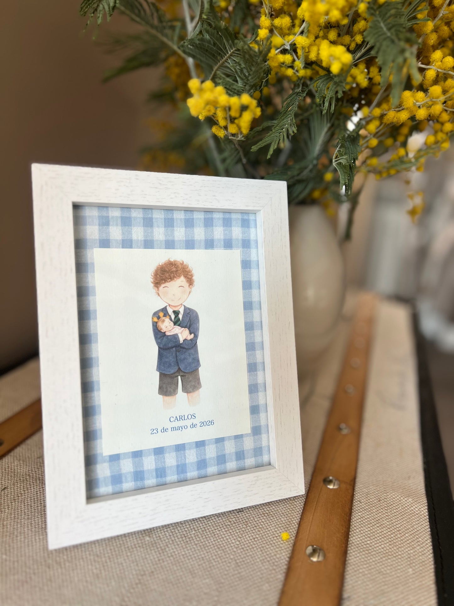 Cuadro "Niño Primera Comunión” personalizado - Azul